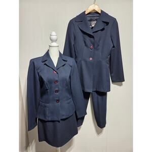 City Triangles Vintage Y2K Navy Blue 4 Piece Suit See Description Closely Size 5